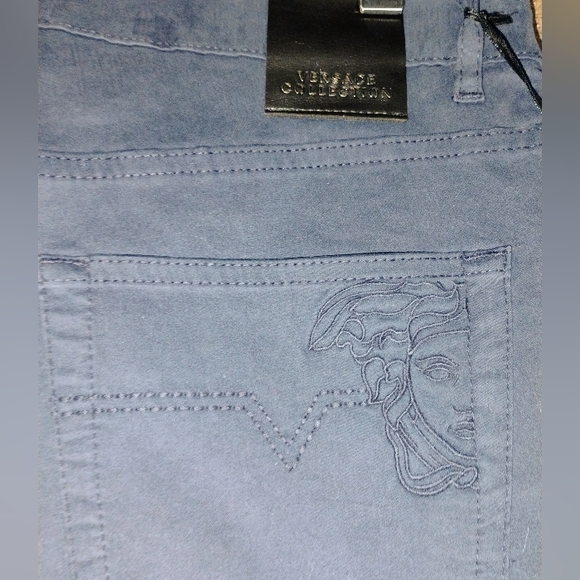 NWT Versace Collection "Trend" Mens Blue Pants Size 34 Straight Leg - Picture 8 of 11